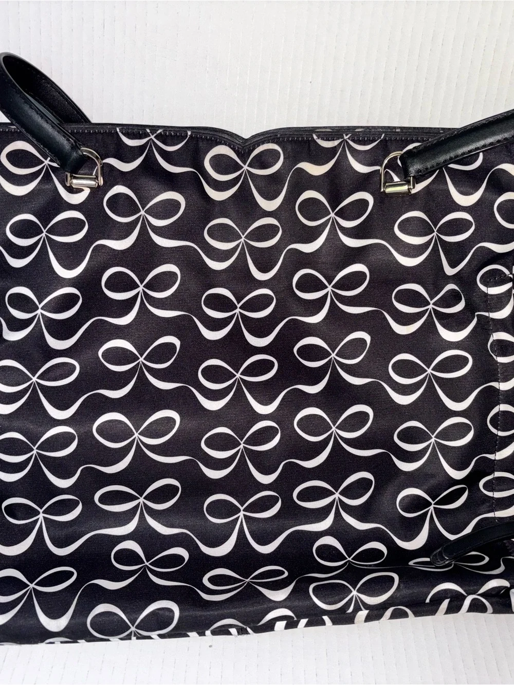Kate Spade Black and White Bow large Tote